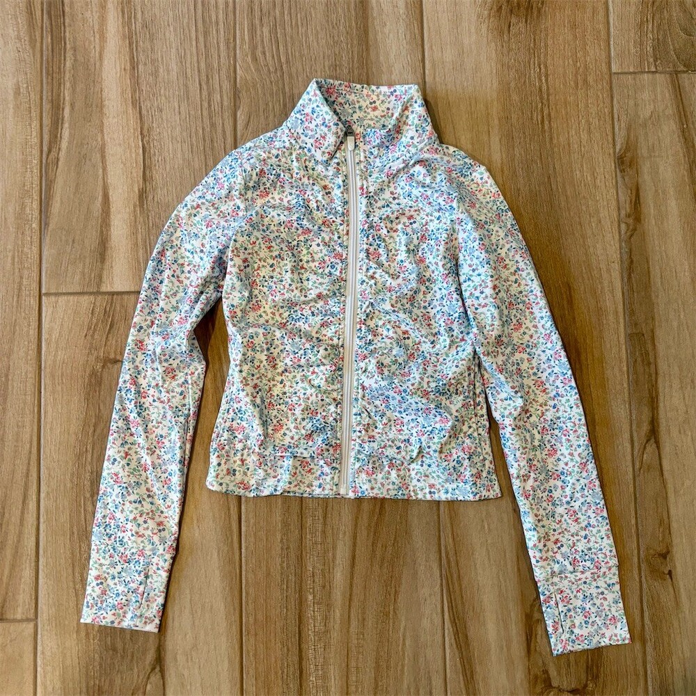 Abercrombie Kids YPB Jacket Girls Size 11/12 Multicolor Floral Full Zip